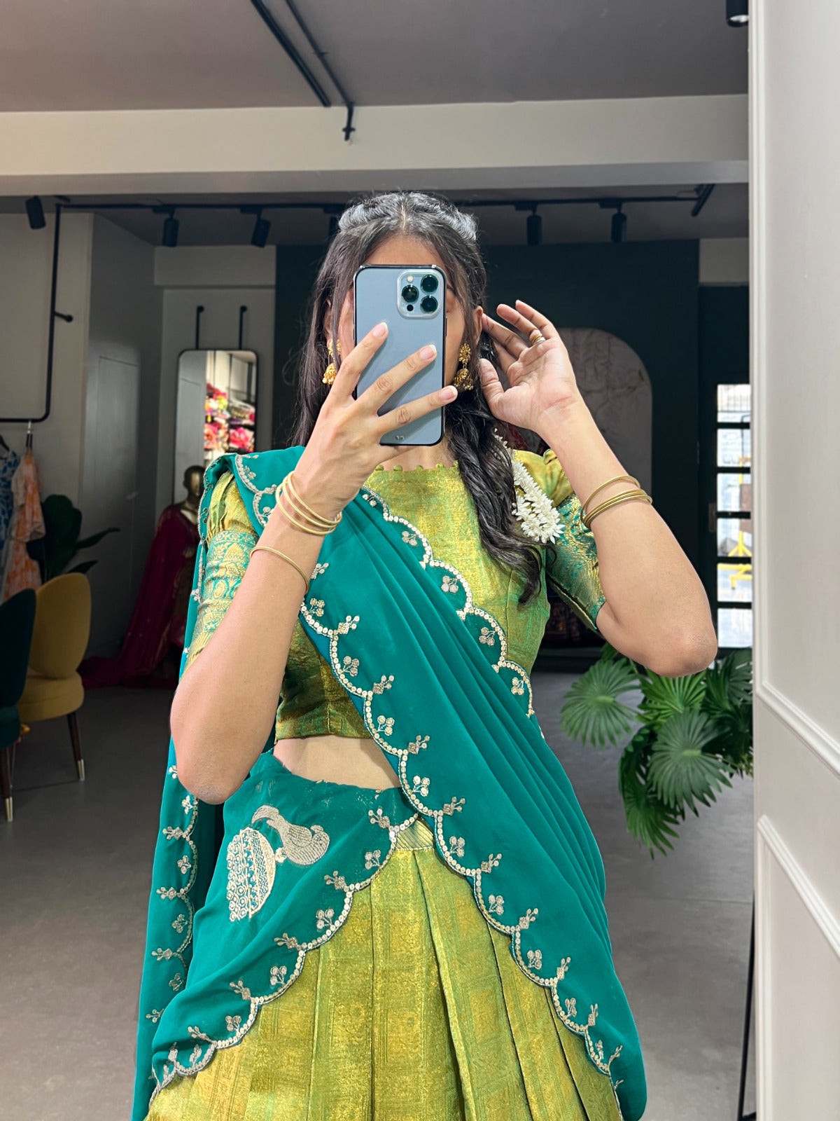 South Indian Wear Kanjivaram Silk Lehenga Choli