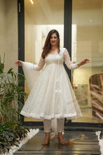 Load image into Gallery viewer, Organza Silk Sequence Work Stiched Anarkali Suit With Pent And Organza Dupatta
