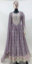 Load image into Gallery viewer, Lavender Color Silk Stitched Function Wear Gown Design
