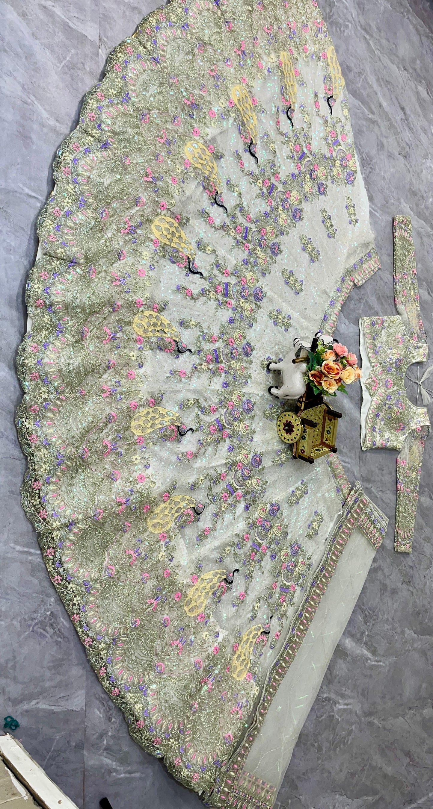 White Color Soft Net Coding Work Lehenga Choli