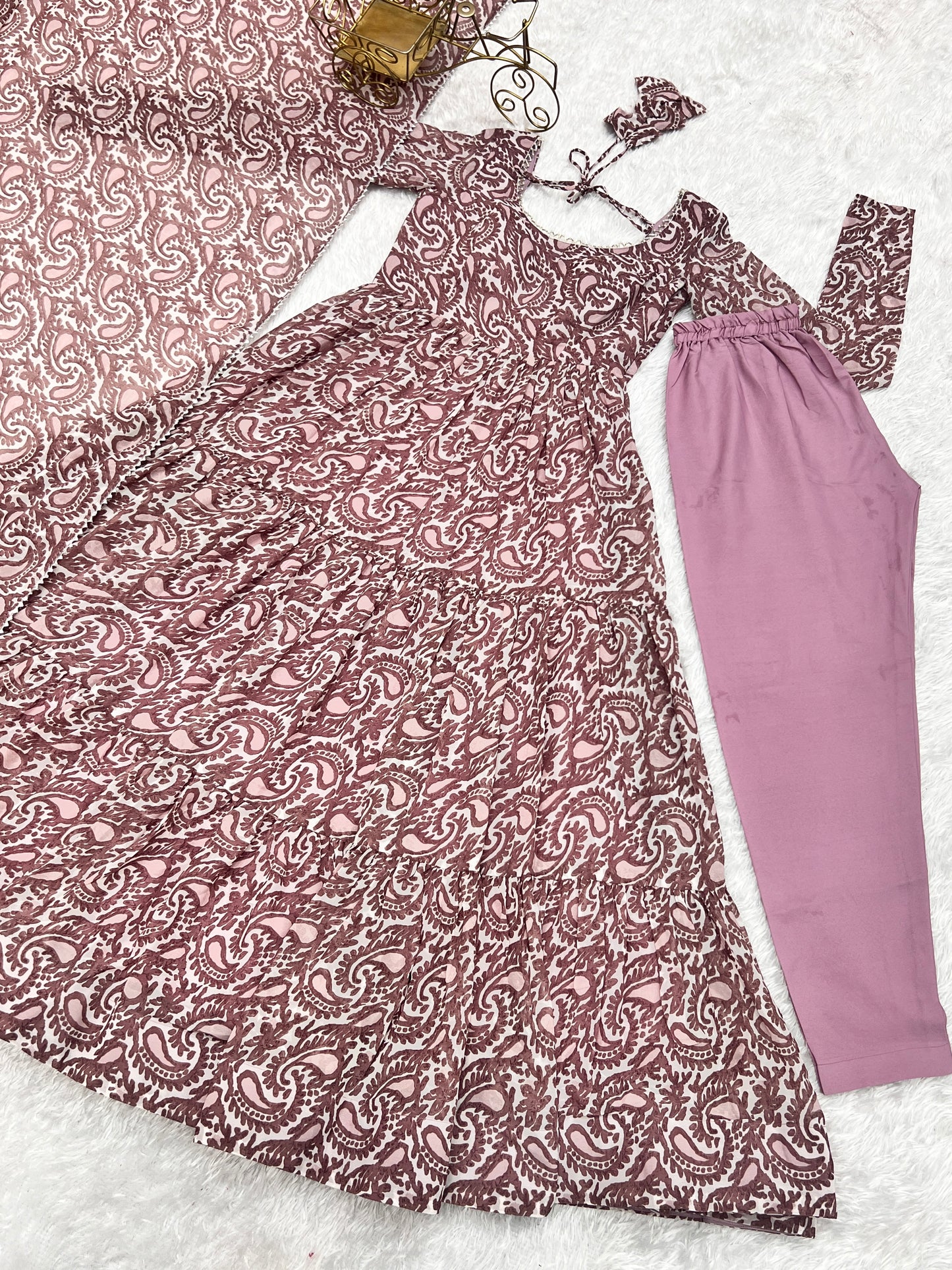 Long Anarkali Georgette Printed Fully Stitched Suit Set