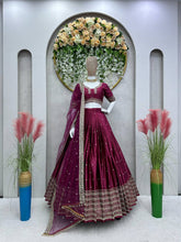 Load image into Gallery viewer, Function Wear Maroon Malay Silk Embroidered Lehenga Choli
