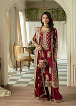 Load image into Gallery viewer, Red Color Georgette Heavy Work Stitched Sharara Suit
