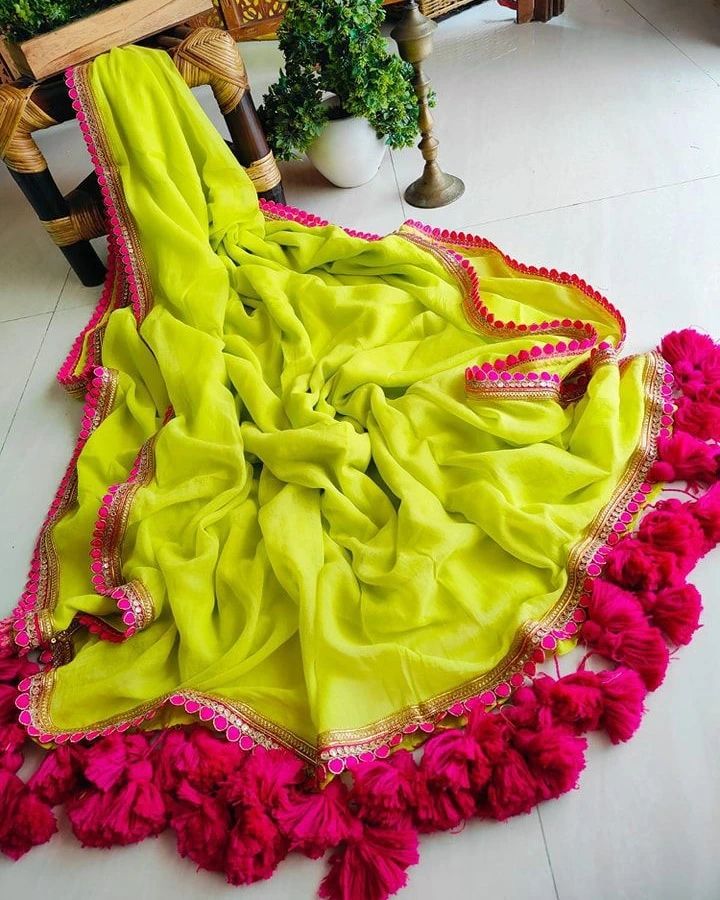 Beautiful Mul Cotton Stuff Fancy Lace With Heavy Latkan Pallu Saree