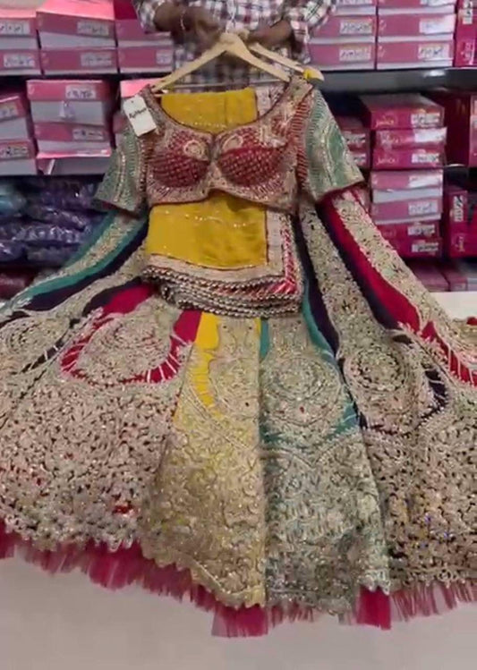 Multi Color Georgette Heavy Embroidered Lehenga Choli