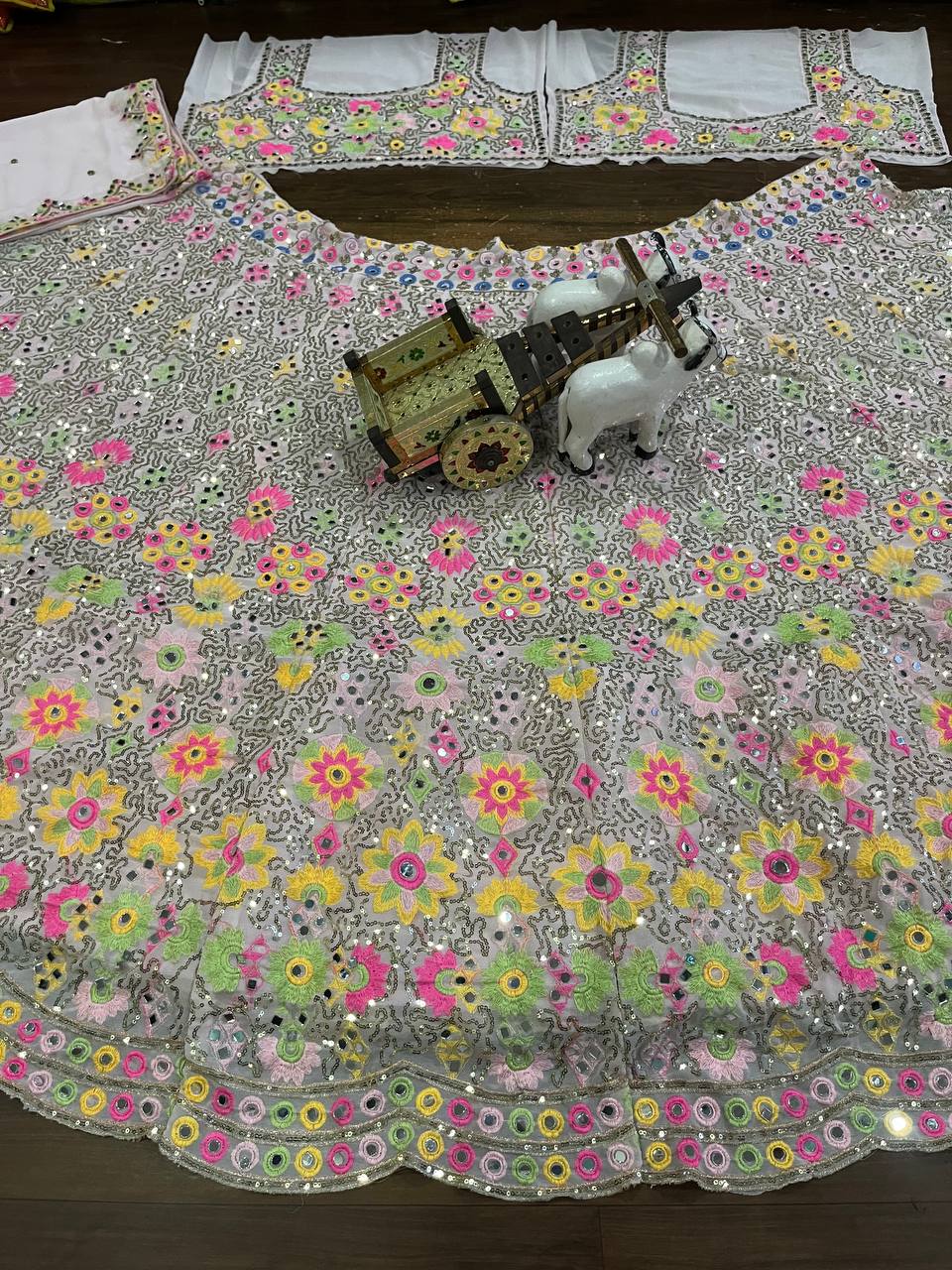 Wedding Wear Multi Color Georgette Lehenga Choli