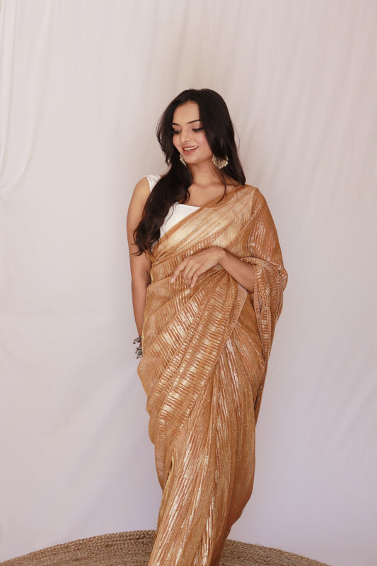 Party Wear Knitting Designer Shining pattern Saree