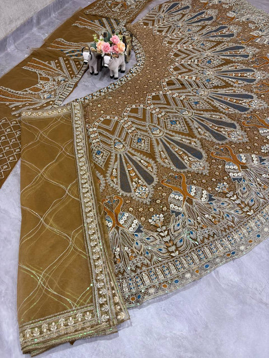 Soft Net Coding & Sequins Work Semi Stiched Lehenga Choli