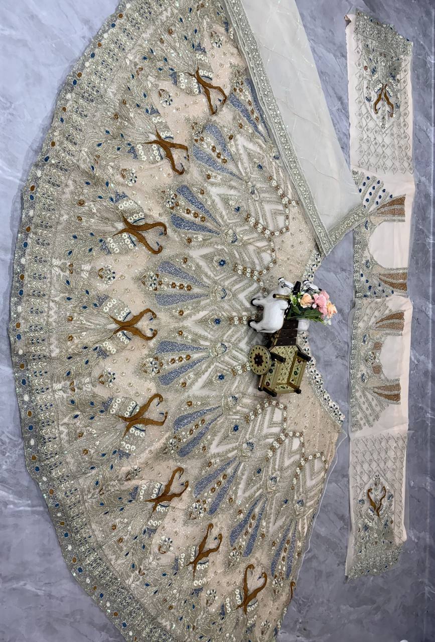 Soft Net Coding & Sequins Work Semi Stiched Lehenga Choli
