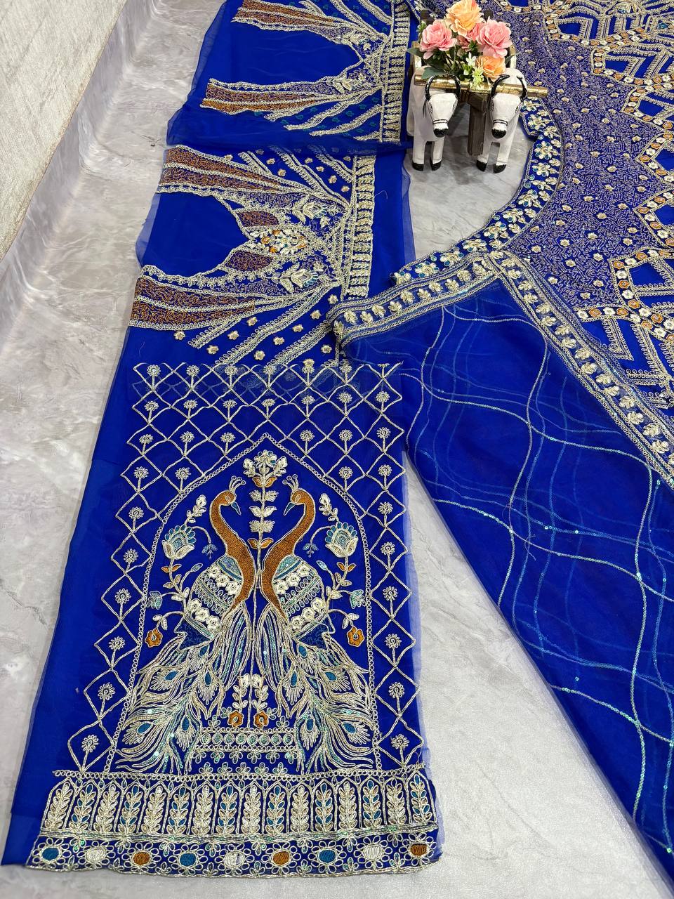 Soft Net Coding & Sequins Work Semi Stiched Lehenga Choli