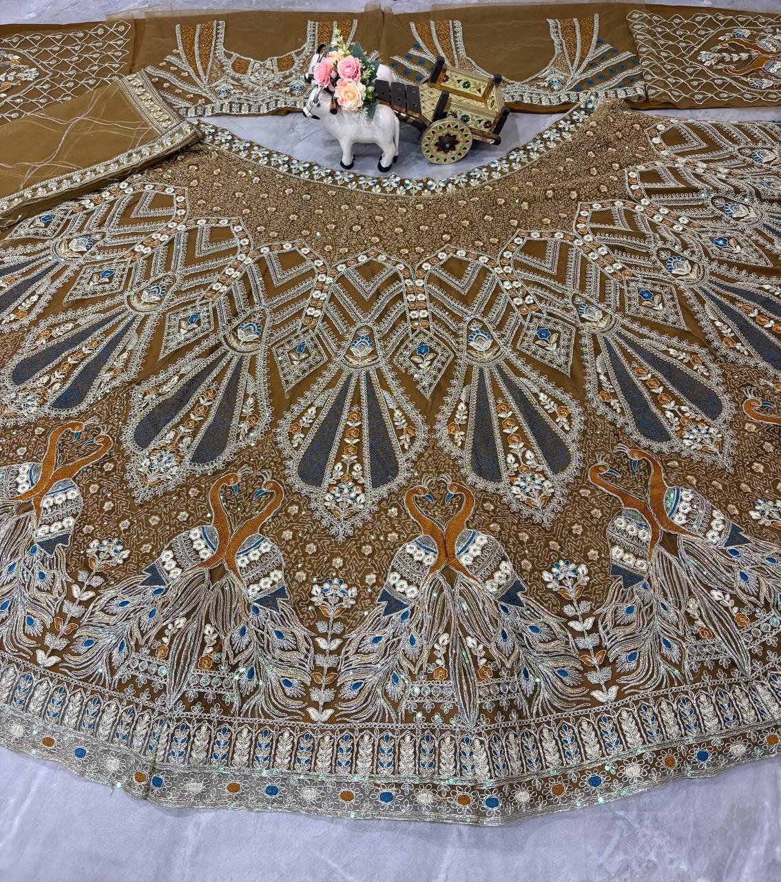 Soft Net Coding & Sequins Work Semi Stiched Lehenga Choli