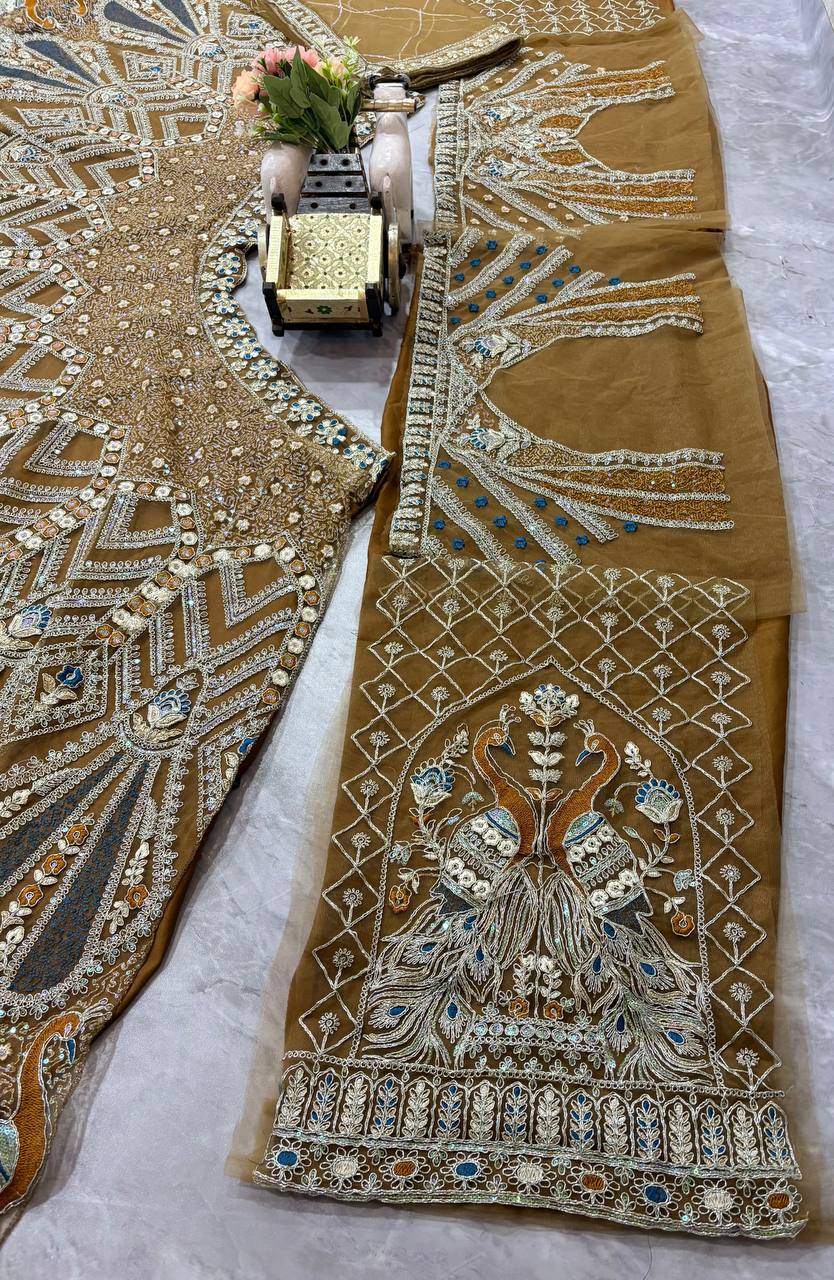 Soft Net Coding & Sequins Work Semi Stiched Lehenga Choli