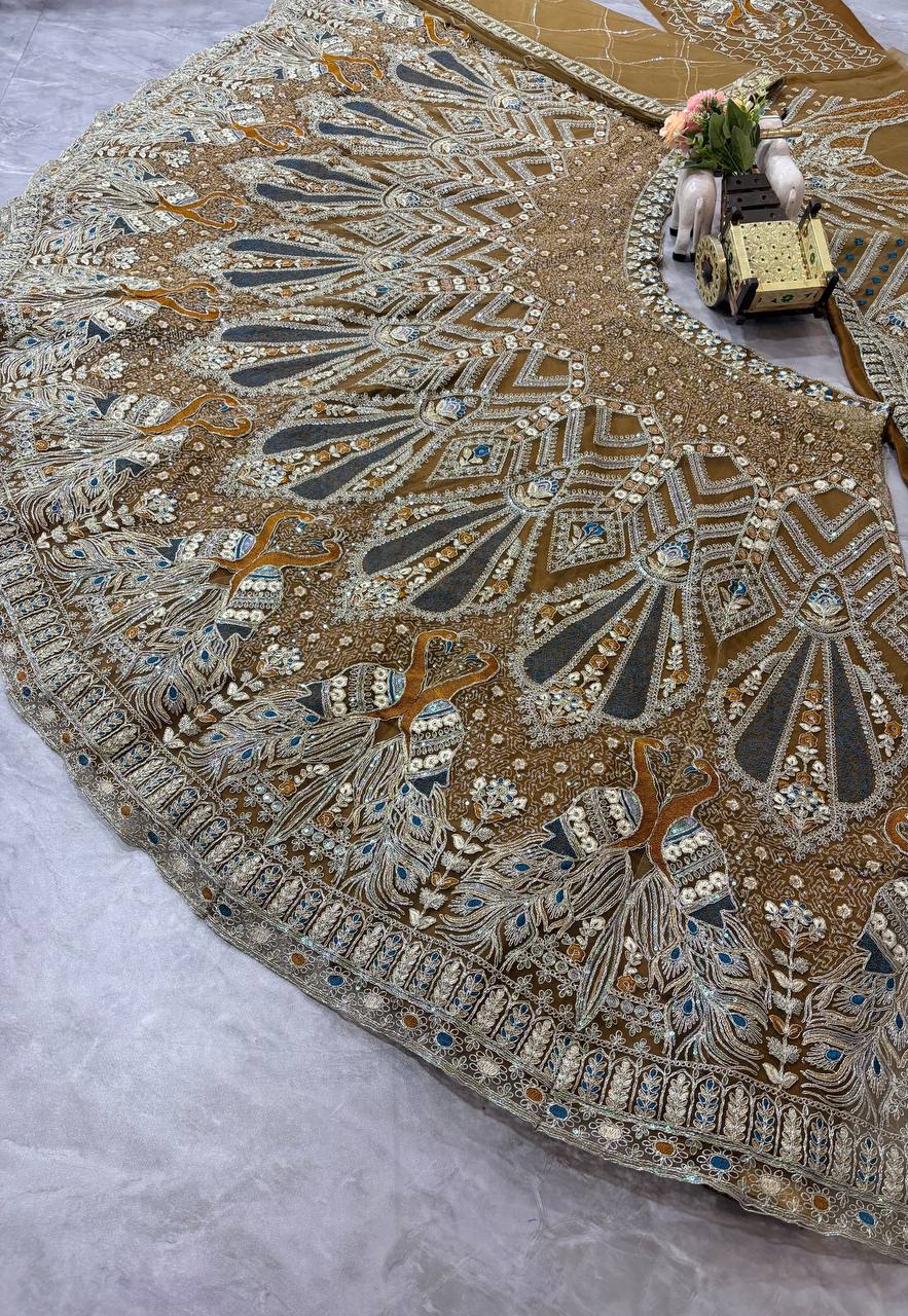 Soft Net Coding & Sequins Work Semi Stiched Lehenga Choli