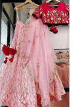 Load image into Gallery viewer, Pink Color Georgette Sequence Work Lehenga Choli
