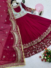 Load image into Gallery viewer, Fully Stitched Georgette Sequence Work Double Layer Gown With Dupatta

