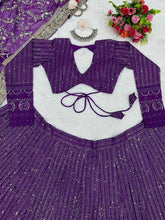 Load image into Gallery viewer, Purple Colour Heavy Embroidary Work Wedding Wear Lehenga
