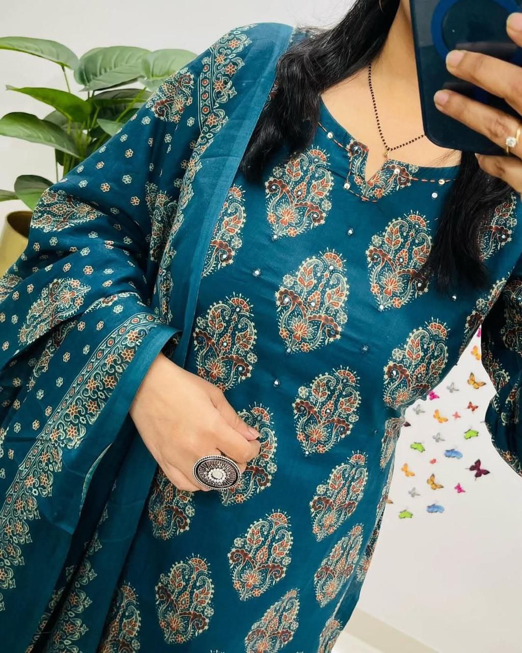 Pure Cambric Cotton Printed Stiched Salwar Suit With Duppata