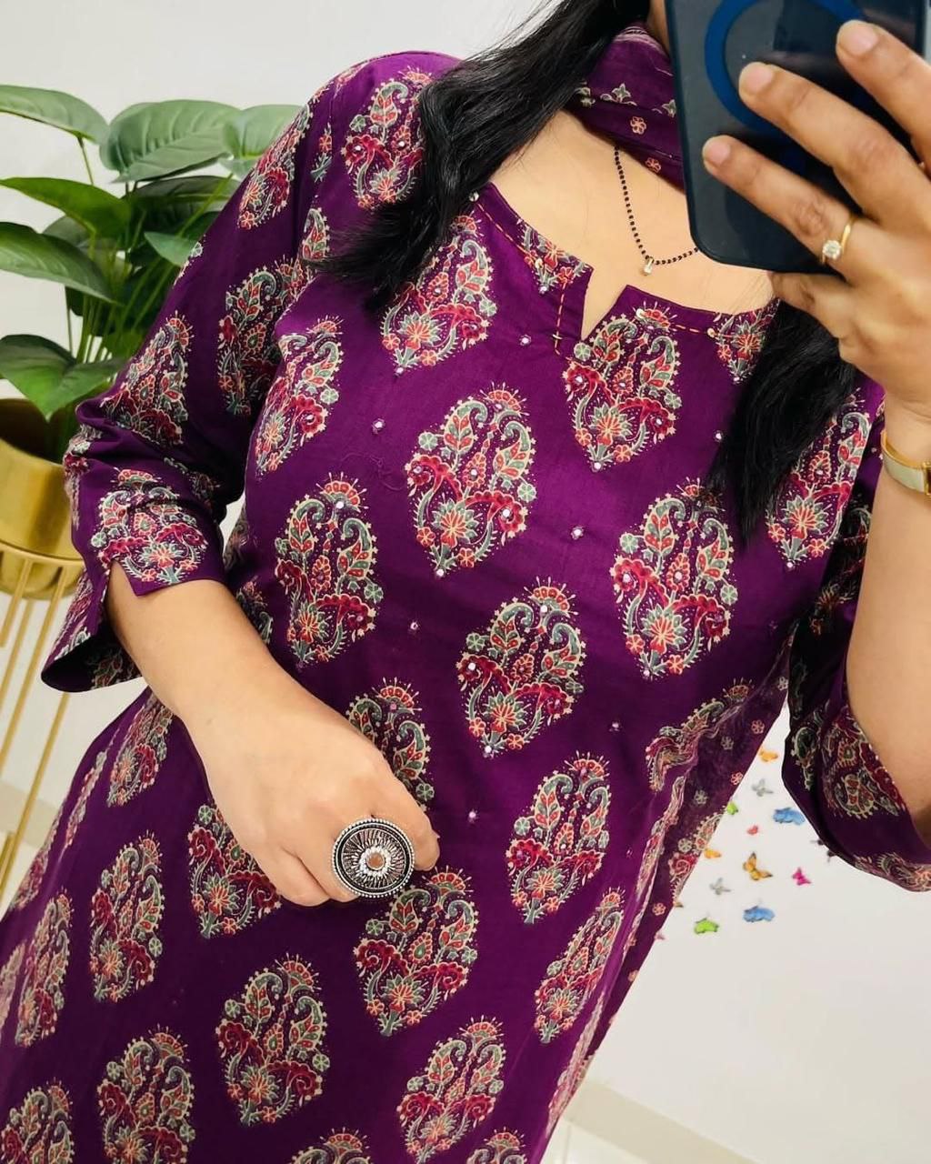Pure Cambric Cotton Printed Stiched Salwar Suit With Duppata