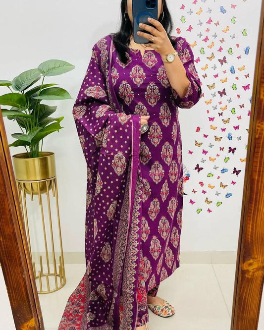 Pure Cambric Cotton Printed Stiched Salwar Suit With Duppata