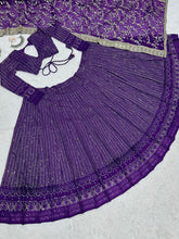 Load image into Gallery viewer, Purple Colour Heavy Embroidary Work Wedding Wear Lehenga
