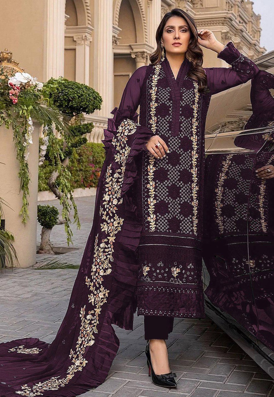 New Long Top With Beautiful Embroidary Work Pakistani Suit With Designer Duppata