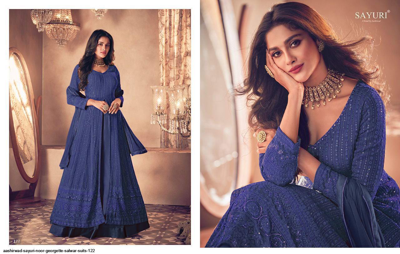 Heavy Georgette With Embroidery Work With Sequences Work Anarkali Suit