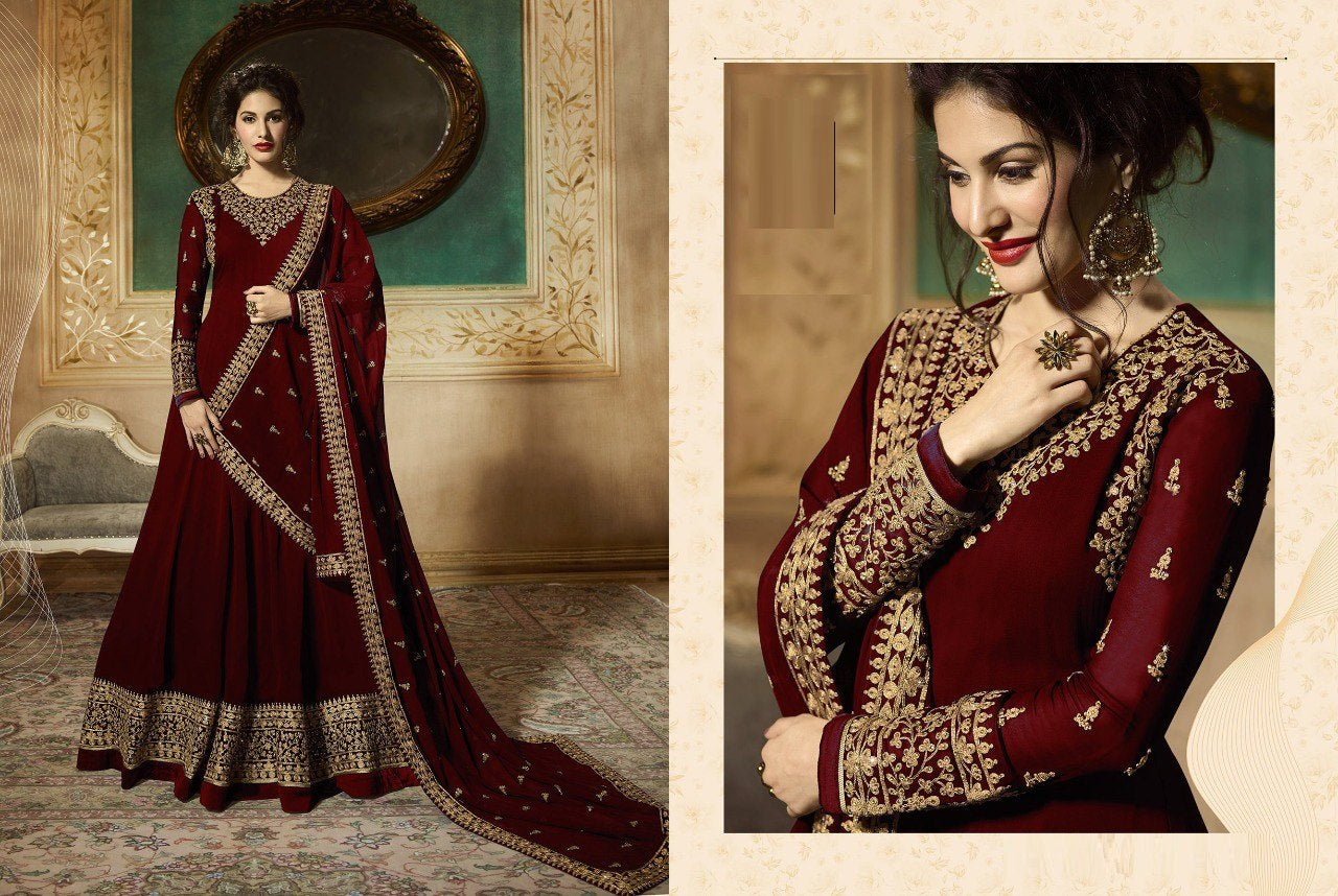 Beautiful Designer Heavy Faux Georgette Febric Sequence Worked Anarkali Suit