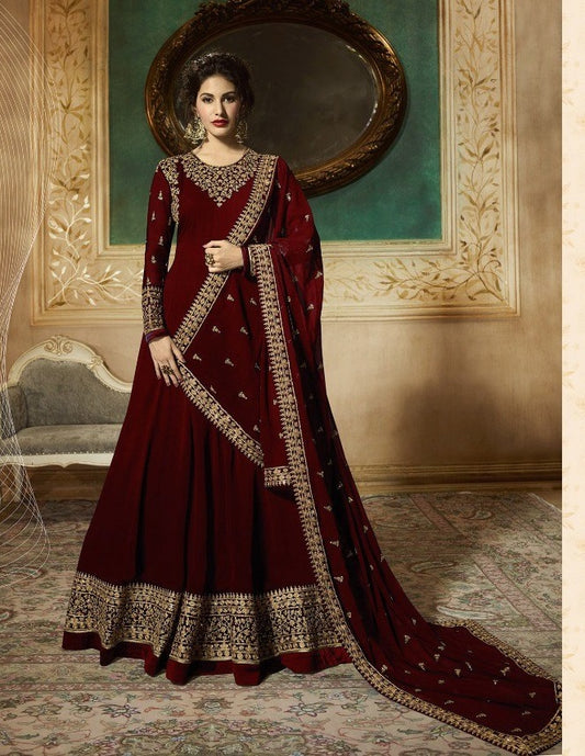 Beautiful Designer Heavy Faux Georgette Febric Sequence Worked Anarkali Suit