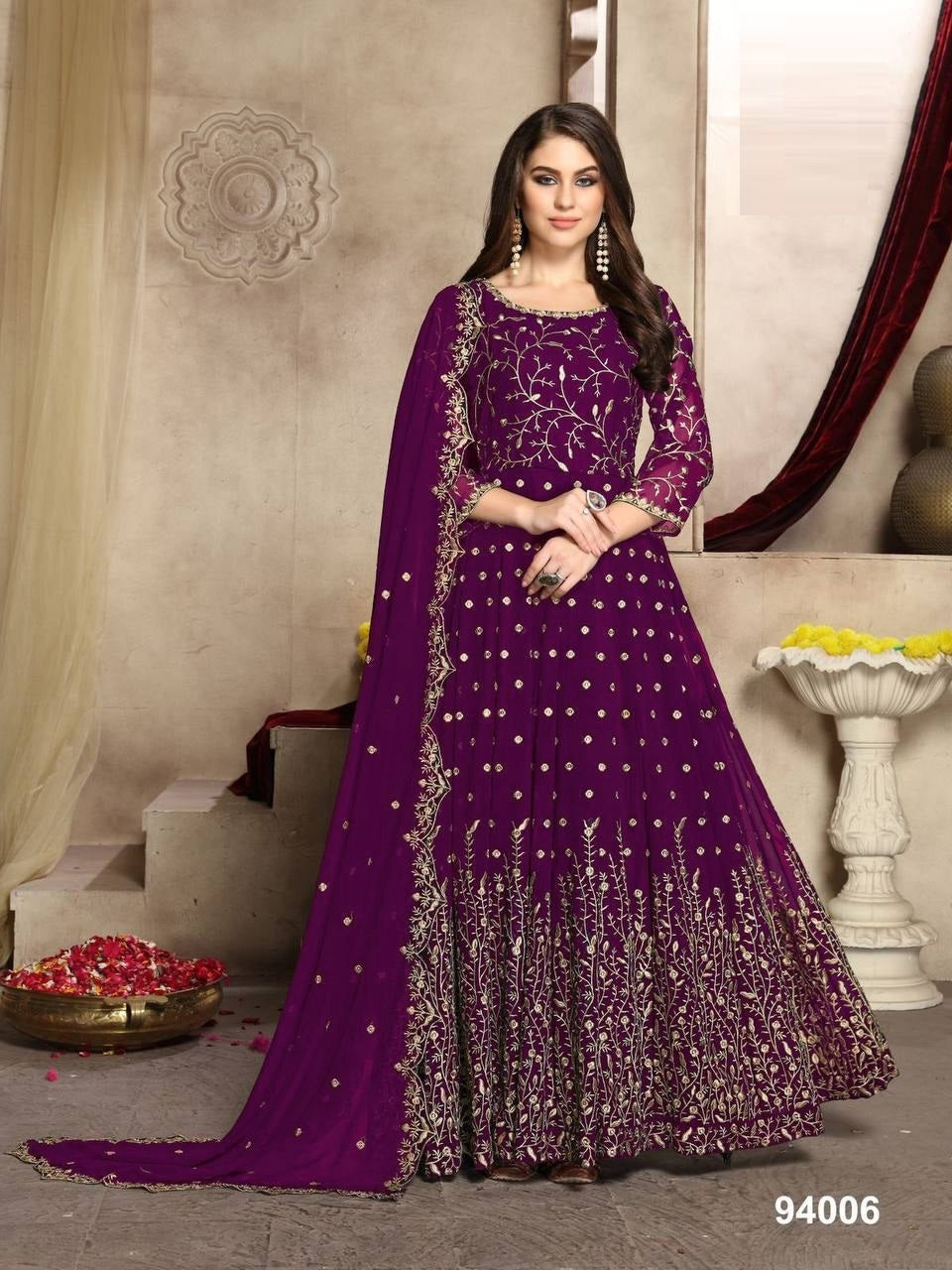 Wine Party  Semi Stitch  Gown