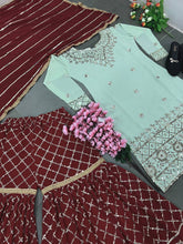 Load image into Gallery viewer, Georgette With Heavy 5mm Embroidery Sequence Work Sharara Suit
