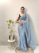 Load image into Gallery viewer, Amazing Imported Netting Fabric Party Wear Designer Saree
