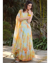 Load image into Gallery viewer, Soft Organza Printed Full Stiched Gown
