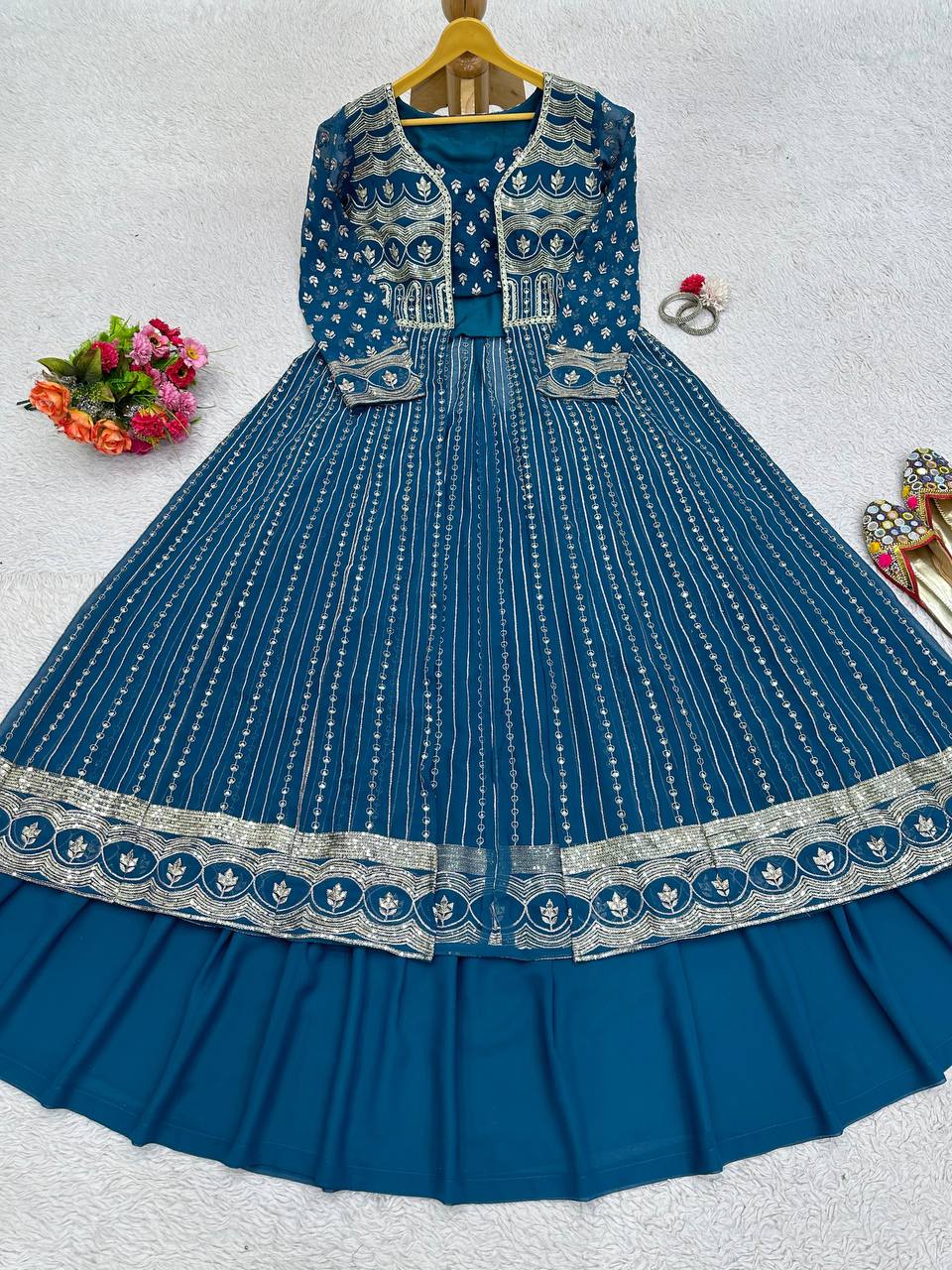 Latest Design Georgette Lehenga Choli Thread Work Collection