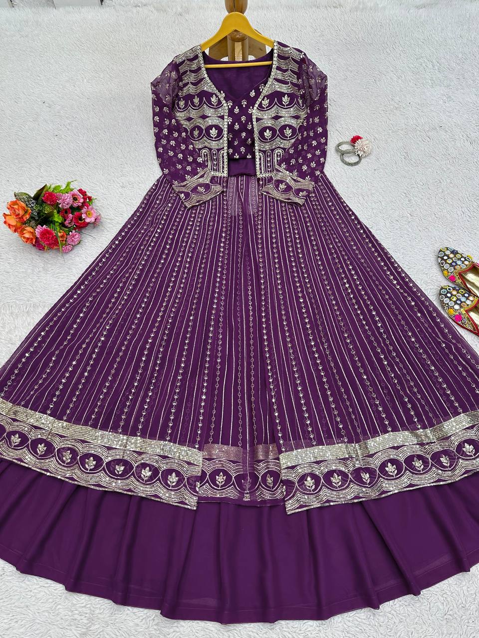Latest Design Georgette Lehenga Choli Thread Work Collection