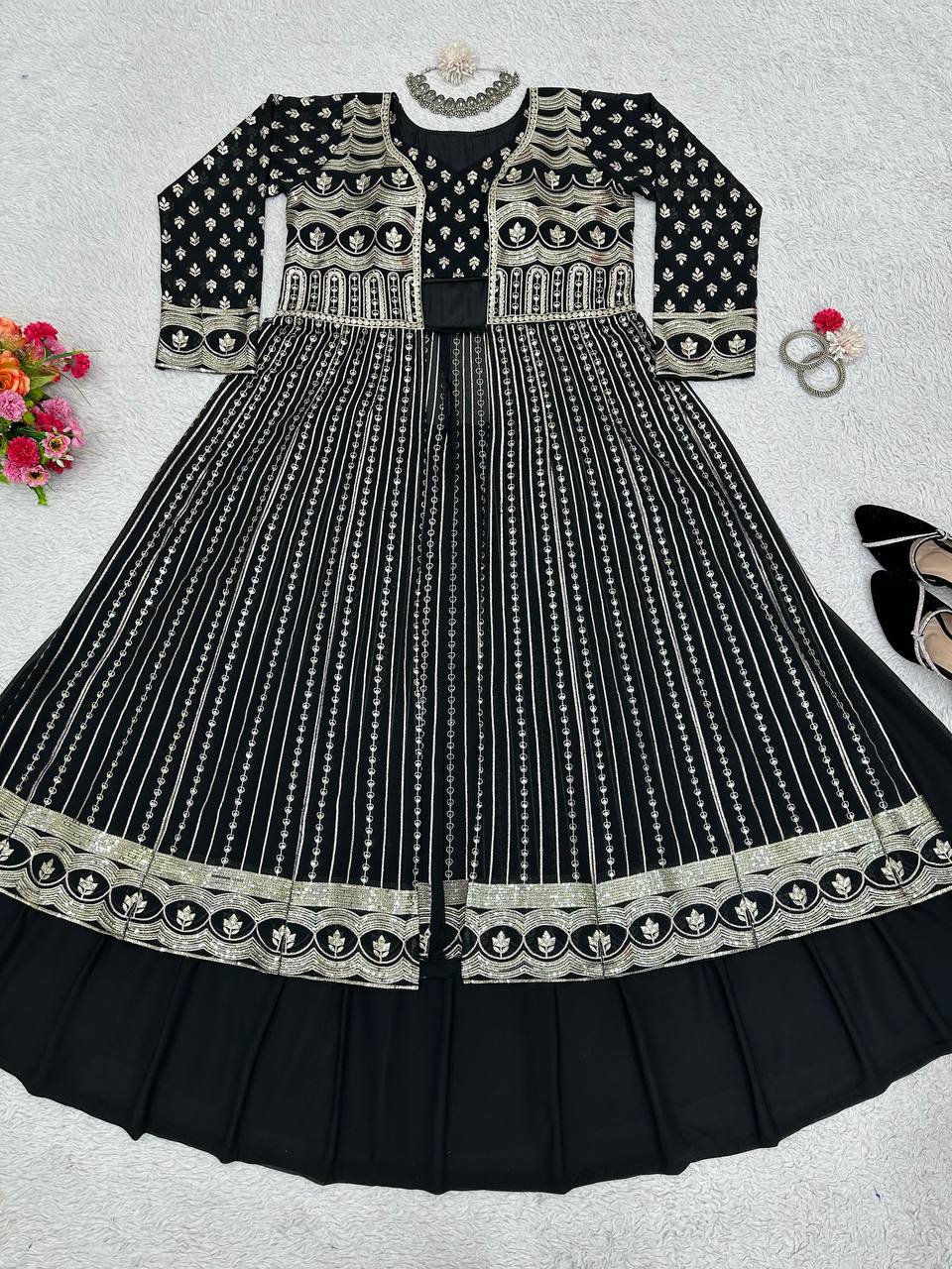 Latest Design Georgette Lehenga Choli Thread Work Collection