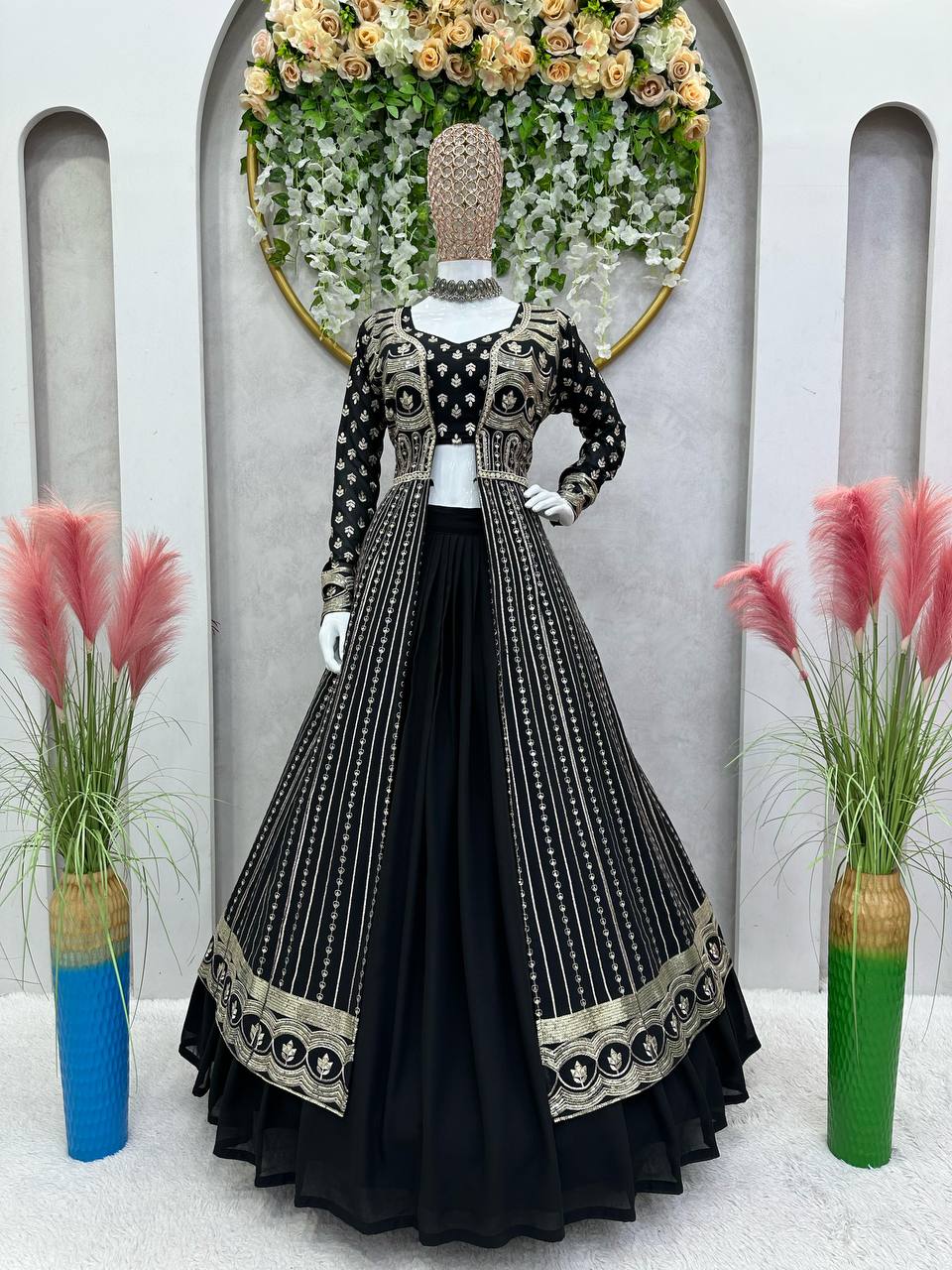 Latest Design Georgette Lehenga Choli Thread Work Collection