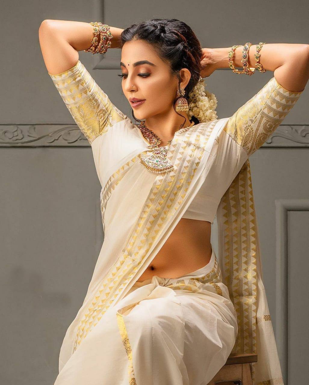 New South Style Banarsi Silk Gold Jari Weaving Rich Pallu Saree