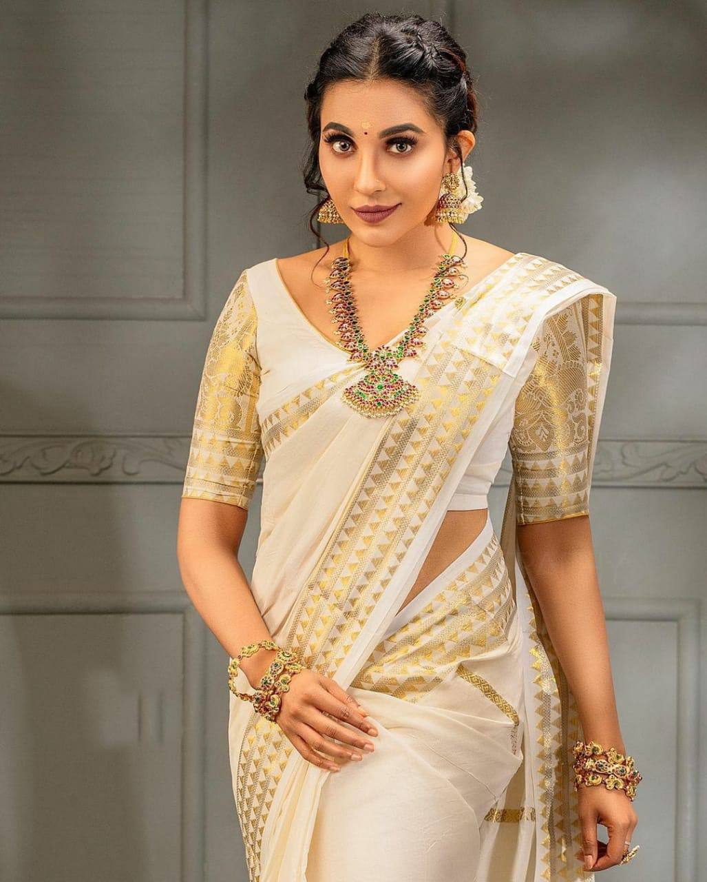 New South Style Banarsi Silk Gold Jari Weaving Rich Pallu Saree
