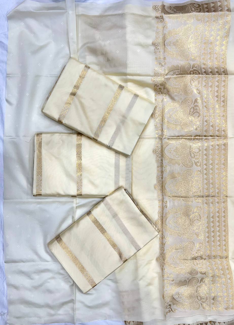 New South Style Banarsi Silk Gold Jari Weaving Rich Pallu Saree