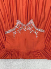 Load image into Gallery viewer, New Long Flair Orange Gown Functional Occasion Wear
