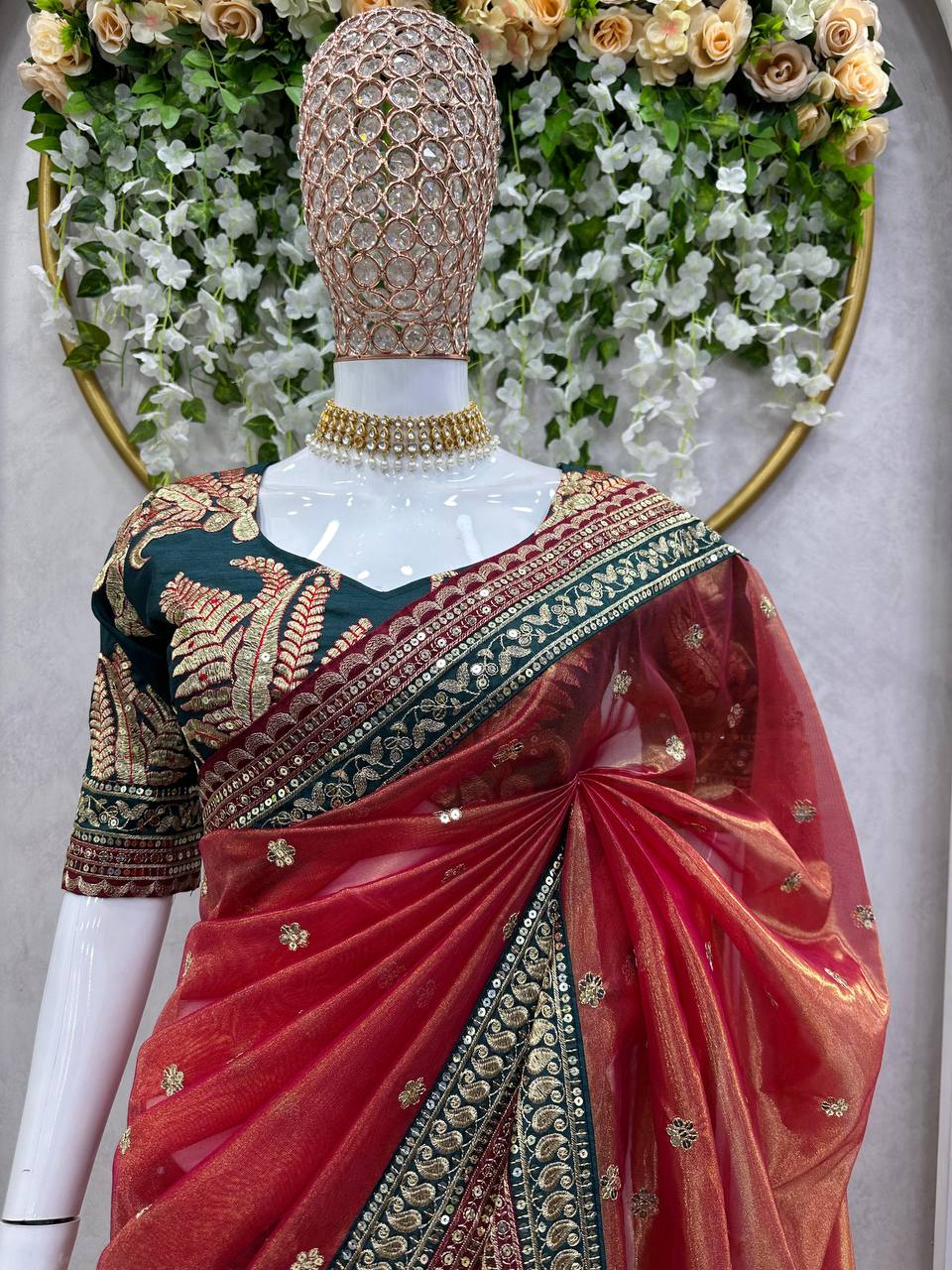 Beautiful Designer Saree On Jimmy Fabric With Thread  Sequence Work