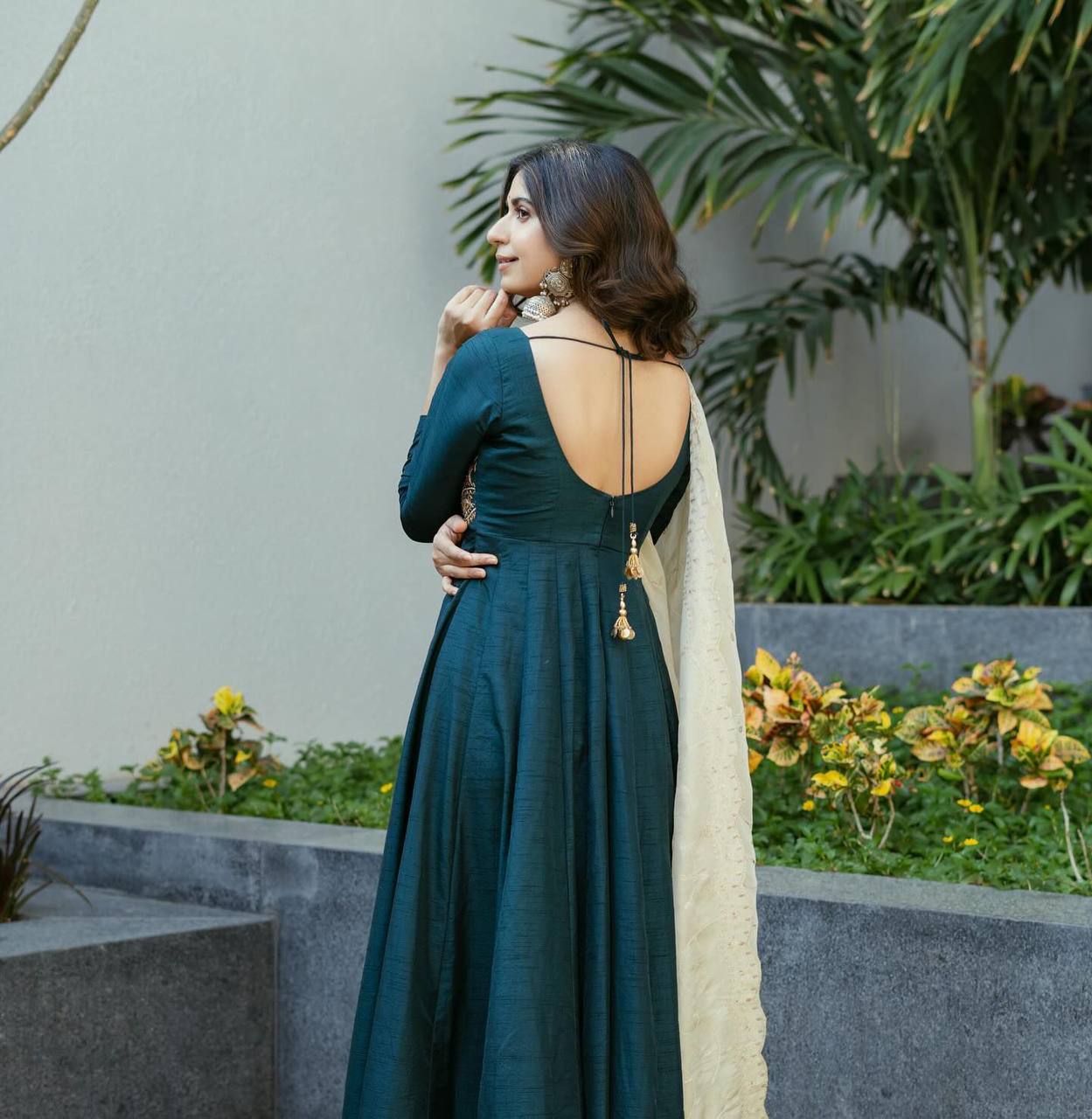 Beautiful Designer Teal Green Suit With Heavy Fhantom Silk Febric