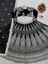 Load image into Gallery viewer, New Beautiful Design Black Georgette Fabric Lehenga Choli For Woman
