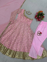 Load image into Gallery viewer, Designer Georgette Beautiful Pink Anarkali Suit , Pent With Dupatta
