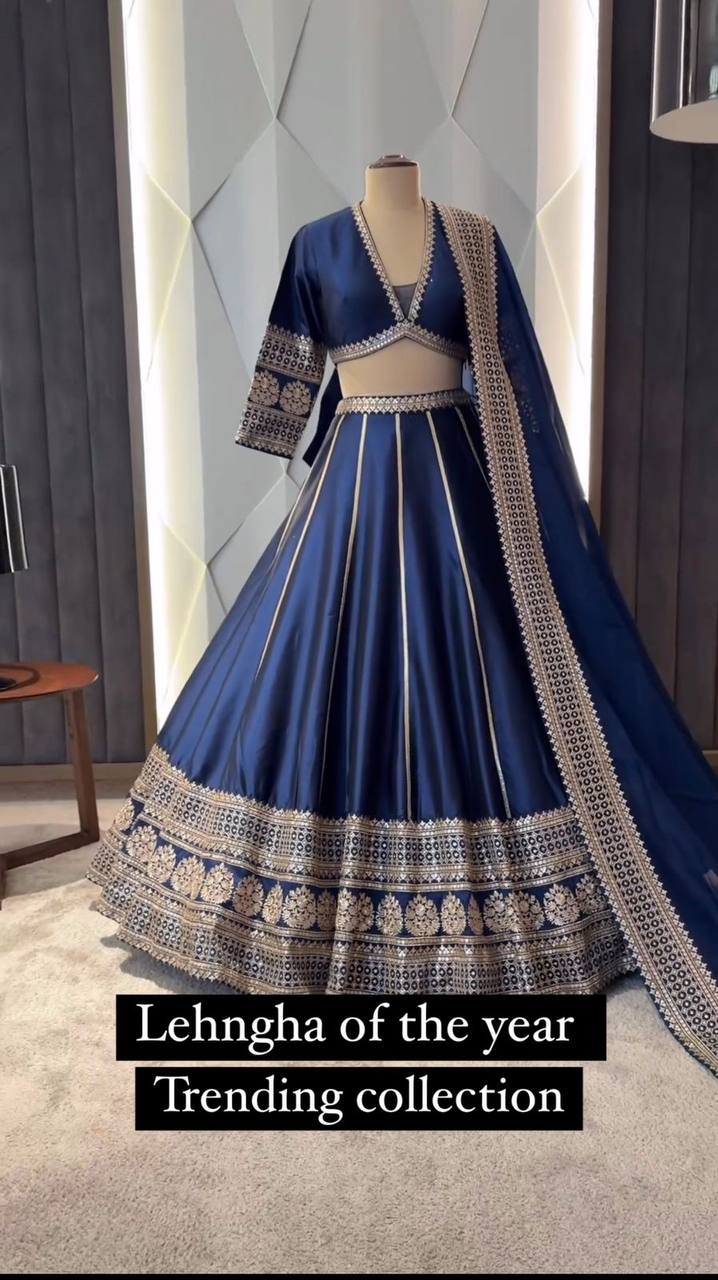 Attractive Designer Blue Wedding & Functional Wear Lehenga Choli