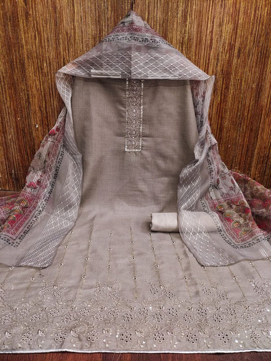 Function Wear Georgette Embroidered  Dress Material
