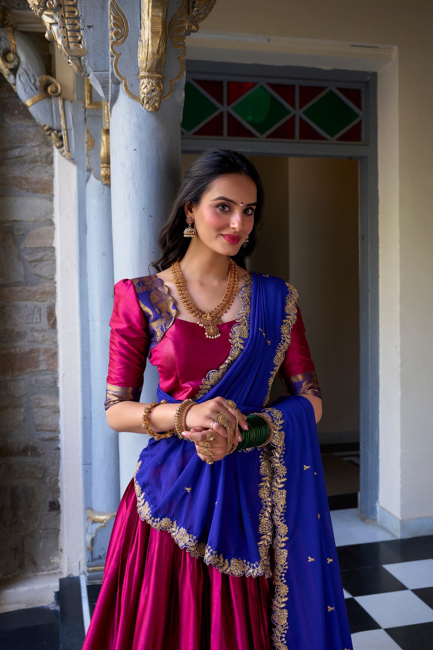 South Indian Narayan Pattu Wedding Wear lehenga Choli