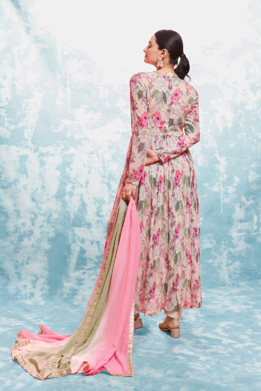 Digital Printed Floral Multie Colour Fully Stitched Dress
