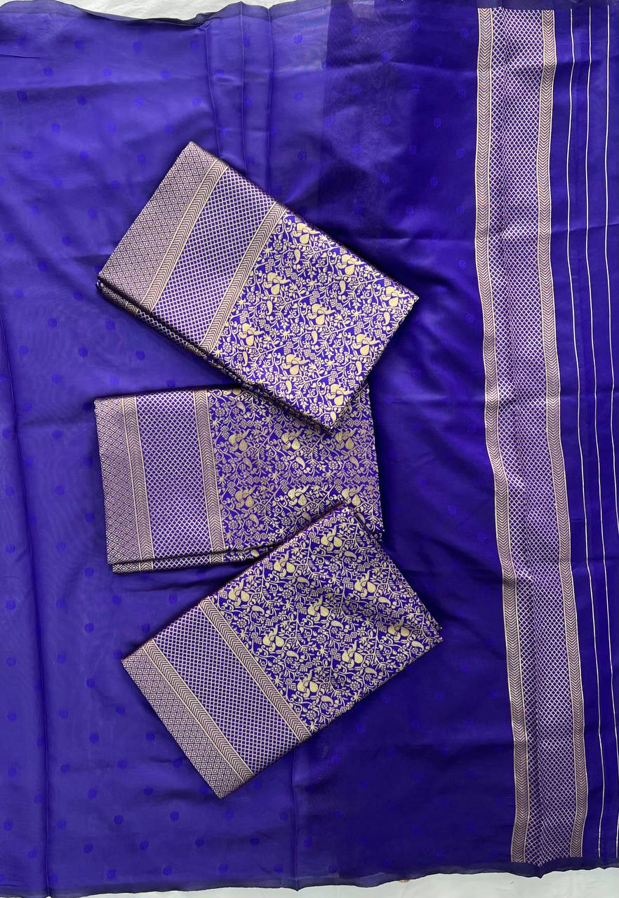 Purple Soft Lichi Silk Trending Saree