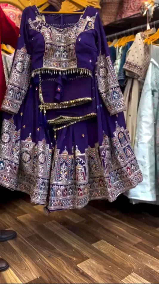 Purple Codeing Dori With Thread With Sequnce Work Lehenga Choli